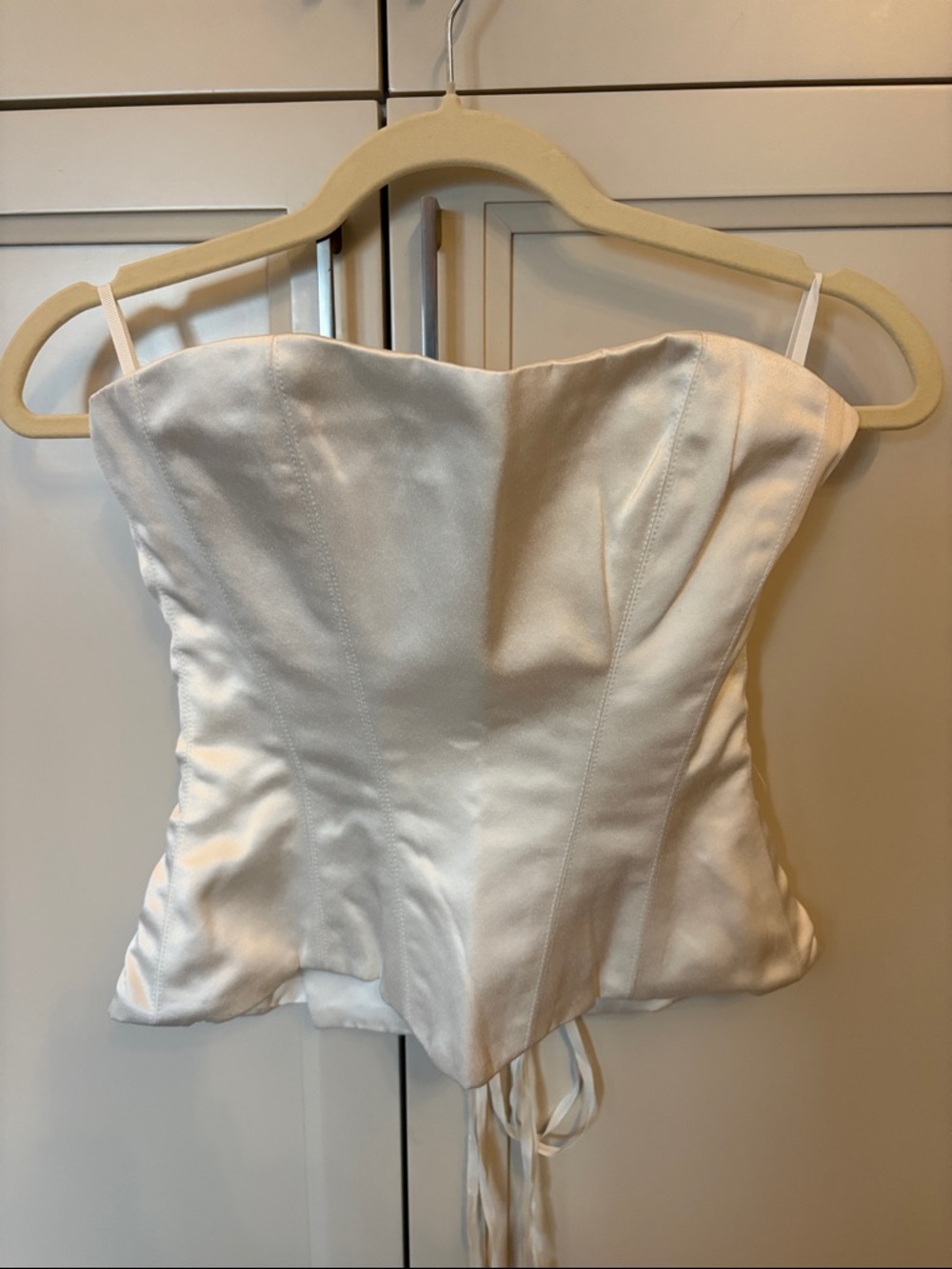NWT White Satin Top Perfect Corset NYC